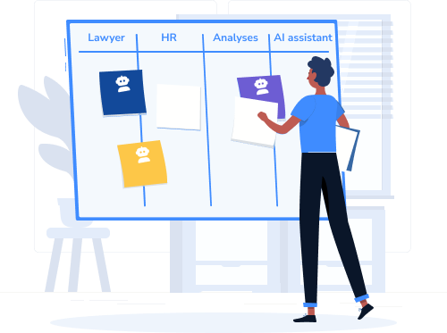 vector image, man working with the to-do table